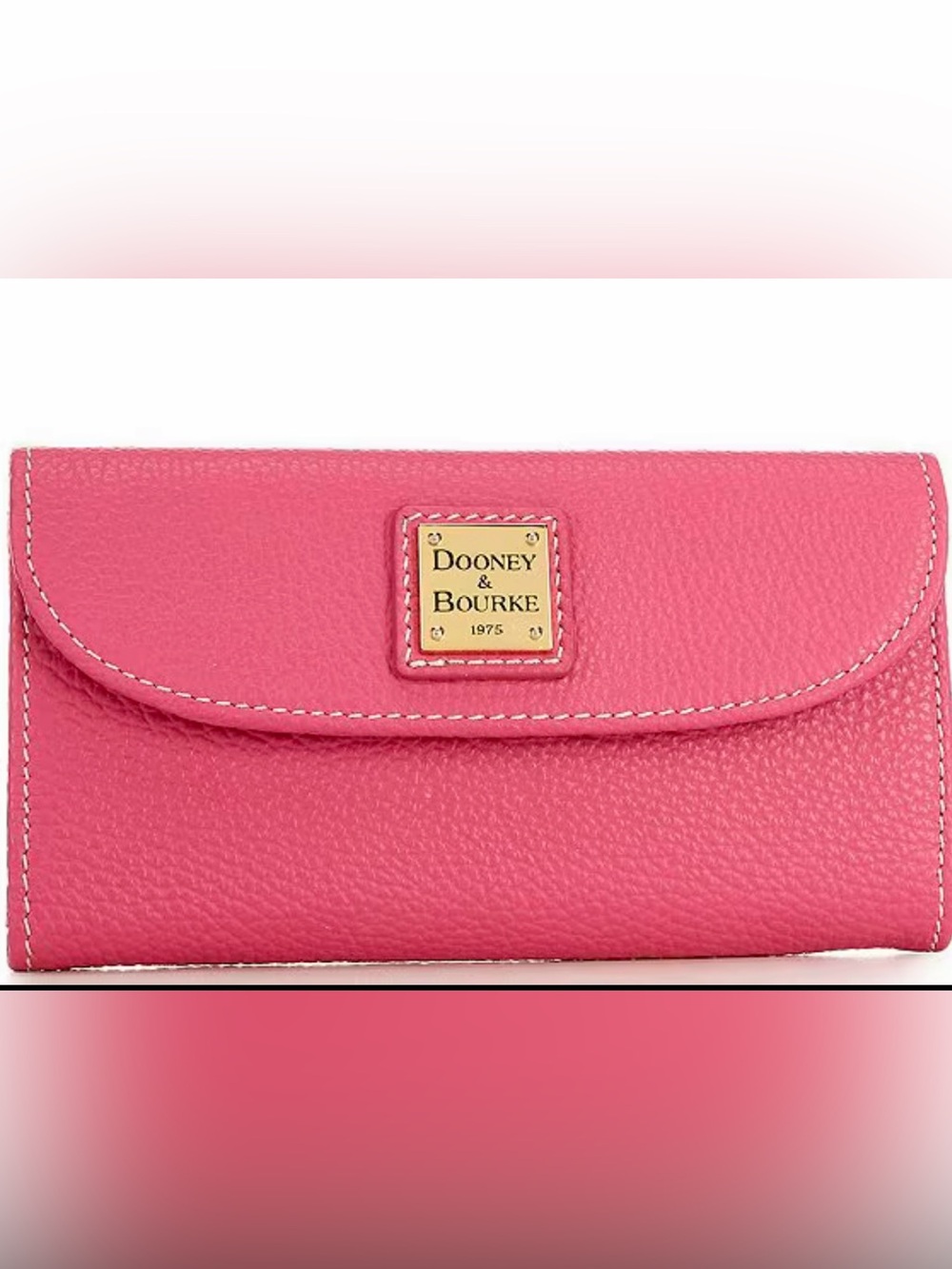 New Dooney & Bourke Fuchsia Pink Pebble Leather Lucca Continental Wallet - Picture 4 of 6